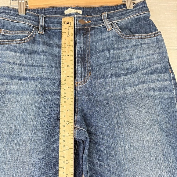 Eileen Fisher Women's Dark Denim Straight Leg Stretch Jeans Organic Cotton Sz 8 - Picture 4 of 10